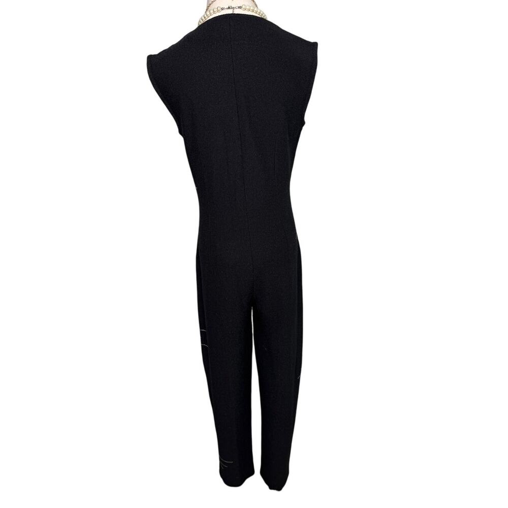 Jennifer Roberts Vintage Black Metallic Studded Jumpsuit one piece art wear S/M - Picture 6 of 14